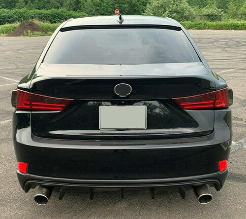 DURAFORCE For 14-16 Lexus IS250 IS350 IS200T Rear Bumper Diffuser Lip Shark Fins 5F Style