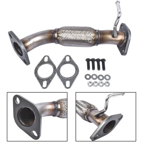 DURAFORCE Exhaust Front Flex Pipe for 2011-15 Optima Sonata HYBRID W/o Oxygen Sensor Ports