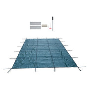 DURAFORCE Safety Pool Cover Fits 14FTx26FT Inground Swimming Pools For Backyard Yard Green