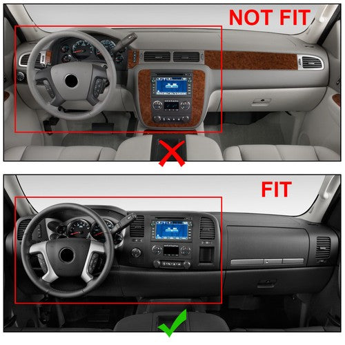 Black Dash Cover Textured Overlay for Silverado 1500 LS LT 2007-2013 1-Piece