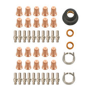 DURAFORCE Plasma Cutting Torch Tips Electrode Shield Cap 45 Pcs IPT-60 PT-60 IPT-40 PT40