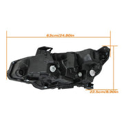 DURAFORCE Headlight Headlamp Chrome Housing For Honda Civic 2016-2019 Passenger Right Side