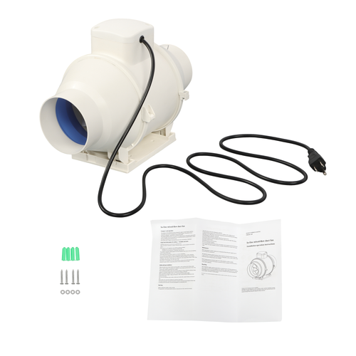 DURAFORCE Inline Duct Fan 4 Inch 280 CFM Ventilation Exhaust Fan for Bathroom Grow Tent