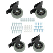 DURAFORCE 4 Pack Grey 4 Inch Swivel Caster Wheels Heavy Duty With brake