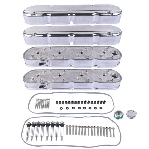 DURAFORCE LS Smooth Cast Aluminum Valve Cover w/Coil Mounts Cover for Chevy GM LS Polished