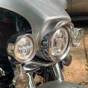 DURAFORCE 7" Headlight 4.5" Fog Light Visor Trim Ring Bezel Cover For Harley Dyna Softail