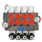 DURAFORCE 4 Spool 11gpm BSPP Hydraulic Directional Control Valve , Double Acting Cylinder