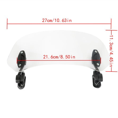 DURAFORCE New Moto Windshield Extension Universal Adjustable Clip-on Windscreen Extender