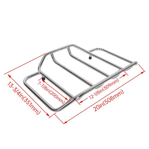 DURAFORCE King Luggage Trunk Backrest Mount Rack Trunk For Harley Davidson Touring 2014-24