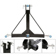 DURAFORCE 3 Point Hitch 2'' Trailer Receiver Hitch Tow Drawbar Category 1 Tractor Adapter