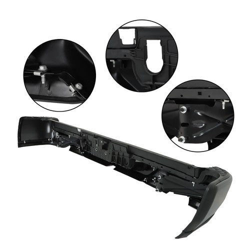 DURAFORCE w/ Vent,w/o Sensor Holes Black Metal Rear Bumper Suitable For RAM 1500 2019-2022