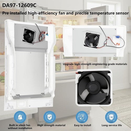 DURAFORCE DA97-12609C Refrigerator Evaporator Fan Motor Cover For Samsung DA97-12609A