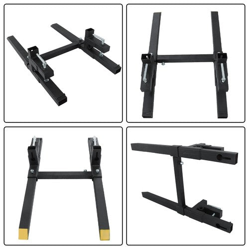 DURAFORCE 43" Pallet Forks Clamp On Tractor Forks w/Adjustable Bucket Forks 2000lbs