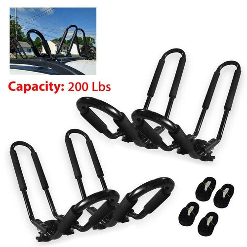 DURAFORCE Set of 4 PCS Canoe Boat Kayak Roof Rack Car SUV Truck Top Mount J-Bar Holder