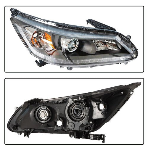 DURAFORCE 1PCS Passenger Headlight Assembly Fit For Honda Accord 2013-2015 Clear Halogen