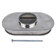 DURAFORCE 15" Oval Full Finned Polished Aluminum Air Cleaner Filter For Chevy SBC 350 400