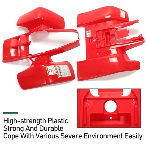 DURAFORCE Front + Rear Fender Plastic Body For 1987-2006 Yamaha Banshee 350 YFZ350 （Red）