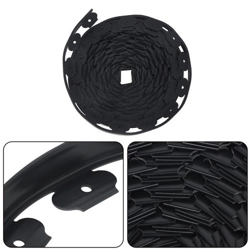 DURAFORCE Garden Edging Landscape Edging with 60 Spikes for Lawn 1.5 Inch 100FT Black