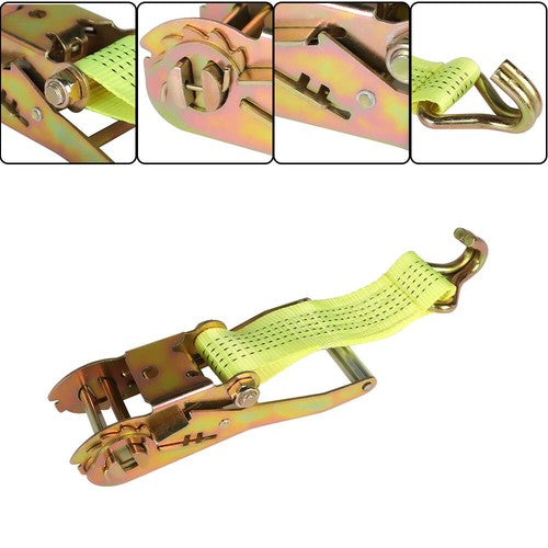 DURAFORCE 8-Pcs 2" x 15 Ft Ratchet Straps With J Hook 5000 Lbs Heavy Duty Tie Downs