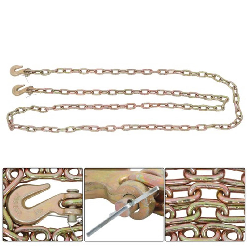 DURAFORCE G70 V-Chain Large J-Hooks Flatbed Tow 1/4" 12' Truck Rollback Wrecker Carrier