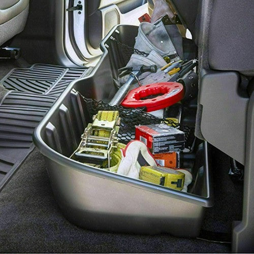 DURAFORCE Black Underseat Storage Box for 07 18 Chevy Silverado 07 19 GMC Sierra Crew Cab