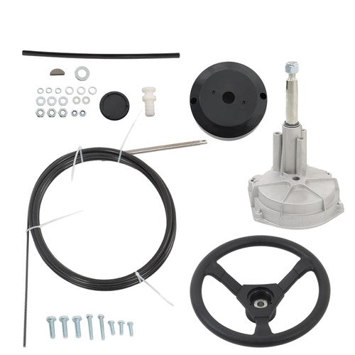 DURAFORCE Marine Boat Rotary Steering System Outboard Kit 17 Feet & 17" Steering Cable USA