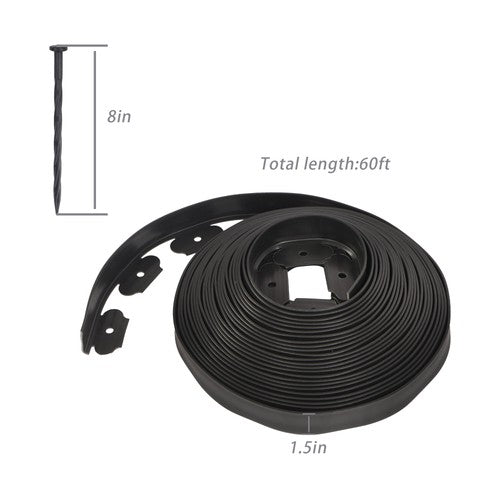 DURAFORCE L-shaped Landscape Edging Border Kit No-Dig Garden Edge Lawn Border 1.5" 60 FT