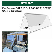DURAFORCE Clear Folding Windshield For 1995-2003 Yamaha G14 G16 G19 Golf Cart Part PC