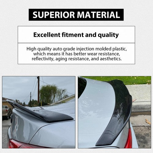 Rear Trunk Spoiler For 2014 2024 Infiniti Q50 Carbon Fiber Painted PSM Style