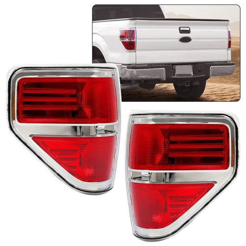 DURAFORCE Rear Tail Lights Brake Lamps Assembly Kit for 2009-2014 Ford F-150 Pickup Truck