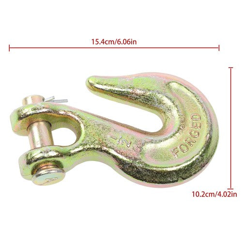DURAFORCE 4Pcs 1/2" Clevis Grab Hook G70 Forged Steel Chain Hook Fracture Strength 48000lb