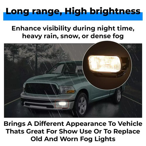 For 09-12 18 Dodge Ram 1500 2500 3500 Bumper Fog Lights Driving Lamps W Bracket