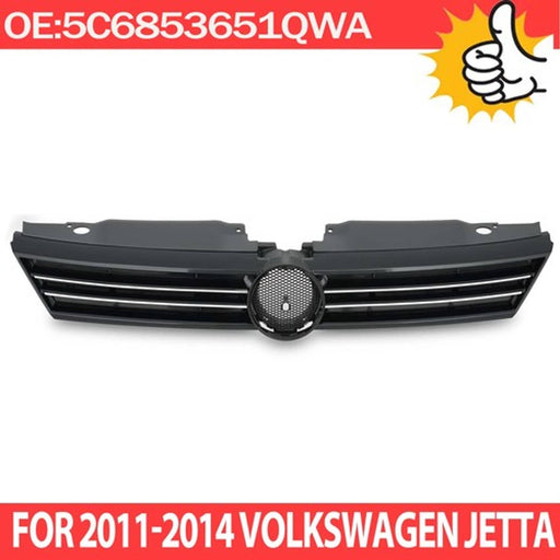 DURAFORCE For 2011-2014 VW Volkswagen Jetta Front Bumper Gray Grille W/Chrome Trim
