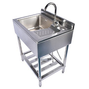 DURAFORCE 28.3in Stainless Steel Silver Sink, Free Standing Laundry Sink with Washboard