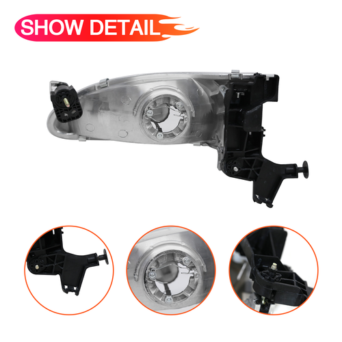 Fits 1998-2000 Toyota Corolla CE VE LE 1.8L Chrome Headlights Passenger Side RH