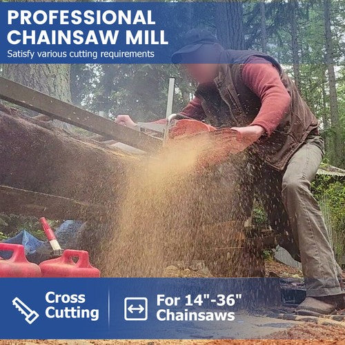 Chainsaw Mill Kit 14 to 36 Inch Portable Guide Bar Aluminum Planking Lumber Cutting