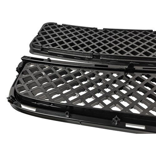 DURAFORCE 53101-21110 Front Upper & Lower Hood Grille Black 2pcs for Scion TC 2005-2010