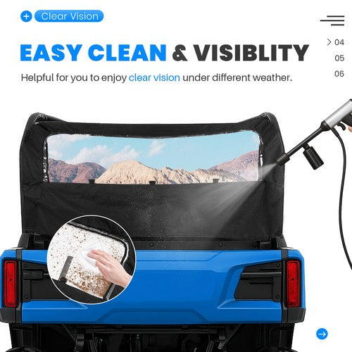 Soft Rear Panel Window Windshield for Honda Pioneer 700 700 4 2014 2025