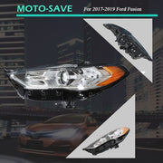 DURAFORCE Driver Left Side Headlight Assembly W/LED DRL Chrome For Ford Fusion 2017-2019