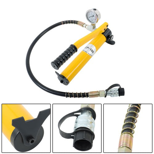 DURAFORCE CP-180 Hydraulic Hand Pump 8500 PSI with Oil Gauge & Hand Operated Pump