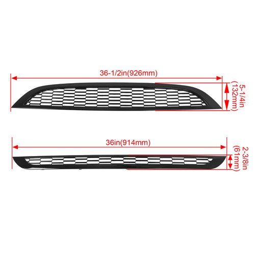 Honeycomb Mesh Front Grille Upper Lower For 2002 06 Mini Cooper S R50 R52 R53