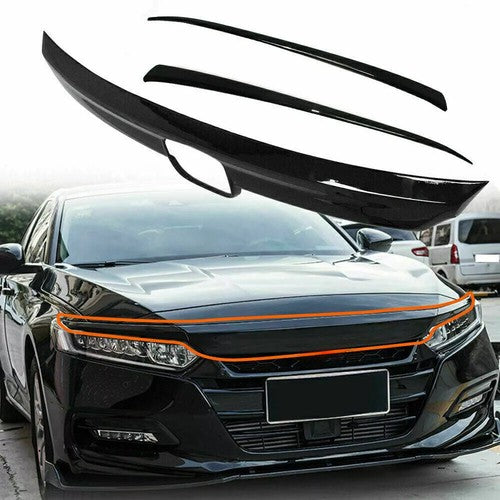 DURAFORCE Glossy Black Front Grille Lip Cover Moulding Trim for Honda Accord 2018-2020