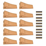 DURAFORCE 10 Pack Bucket Teeth 230SP with Flex Pins 23FP Metal for 23 & 230 Series Loader