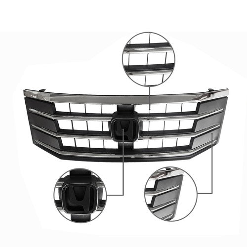For 2010 2011 2012 Honda Crosstour EX EX-L Front Upper Chrome Bumper Mesh Grille