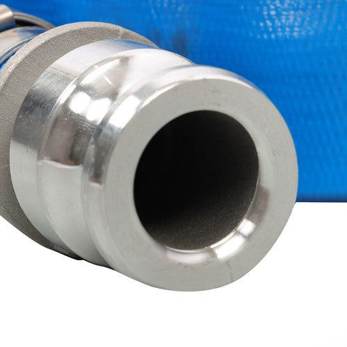 DURAFORCE Blue 1-1/4" x 50FT PVC Irrigation Discharge Hose W/Aluminum Connectors for Pools