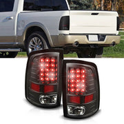 DURAFORCE Black Housing Smoked Lens Tail Lights Brake Lamps Fit For Dodge Ram 1500 09-18