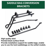 DURAFORCE For Harley Softail Fatboy Hard Saddlebag Saddle Bags Black Conversion Brackets