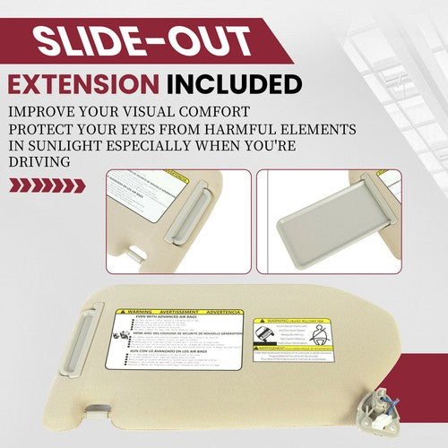 Pair Sun Visor for Nissan Pathfinder 2013-2018 Infiniti QX60 2014-2017 Lamp