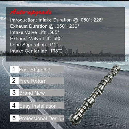DURAFORCE Engine Camshaft .585/.585 Hydraulic Roller for Chevy Pontiac LS LS1 Cam