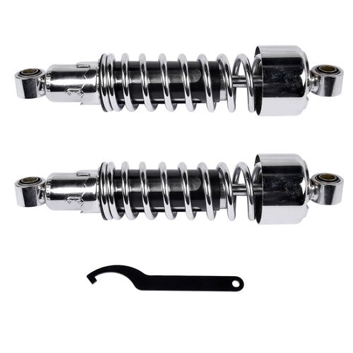 DURAFORCE Pair 11.75" Chrome Rear Shocks For Harley Sportster XL 883 1200 FXR Street Glide